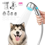 Petbank Dog Shower Attachment Dog Shower Sprayer Attachment Set with Diverter Valve Dog Shower Brush for Bathroom Shower Arm Pet Bathing Tool for Dog and Cat Grooming Indoor & Outdoor